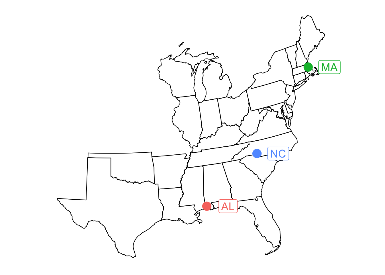 Fig. 2. Weather sampling locations for this project.